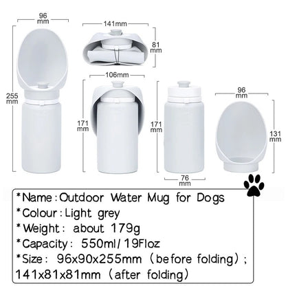 PawTasticLife™  Portable Travel Water Bottle 550ml